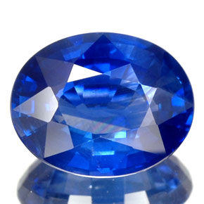 Saphir bleue naturelle coupe ovale, 2,10 ct, VVS-VS