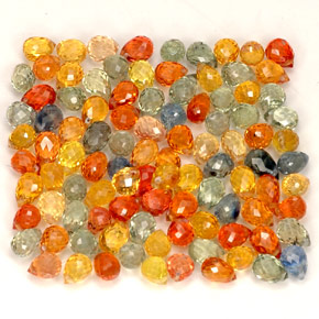 Achetez naturel ct multicolore saphir gems, briolette, en provenance tanzanie (songea) chez gemselect. en stock, livraison internationale!