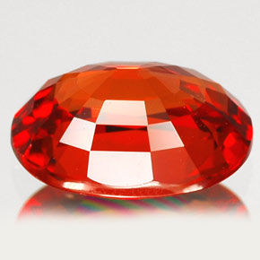 Saphir orange naturelle coupe ovale, 2,00 ct, VVS