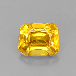 Saphir jaune naturelle taille émeraude, 2,72 ct, VS-SI