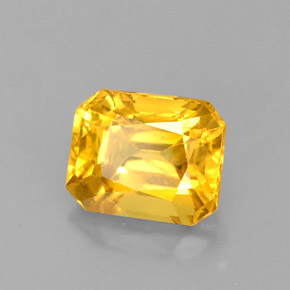 Saphir jaune naturelle taille émeraude, 2,72 ct, VS-SI