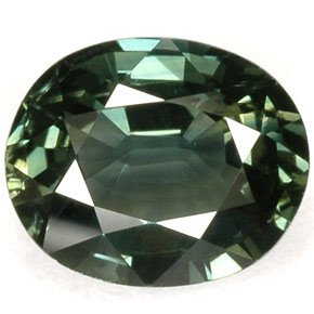 Saphir vert naturelle coupe ovale, 1,32 ct, VVS