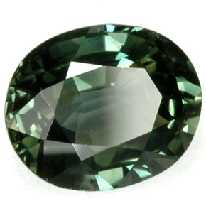 Saphir vert naturelle coupe ovale, 1,32 ct, VVS