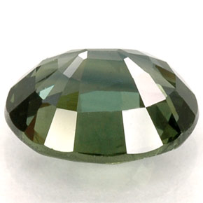 Saphir vert naturelle coupe ovale, 1,32 ct, VVS