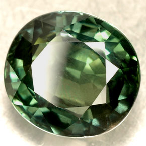 Saphir vert naturelle coupe ovale, 5,04 ct, VVS-VS