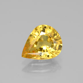 Saphir jaune naturelle en forme de poire, 1,92 ct, VS-SI