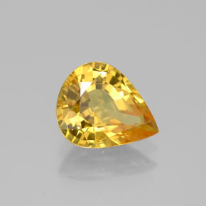 Saphir jaune naturelle en forme de poire, 1,92 ct, VS-SI