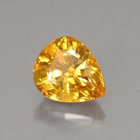 Saphir jaune naturelle en forme de poire, 2,22 ct, VS