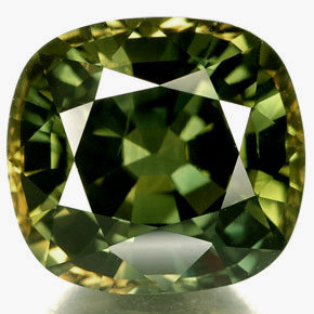 Saphir vert naturelle coupe coussin, 6,29 ct, VVS-VS