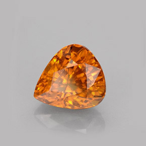 Saphir orange naturelle en forme de poire, 1,94 ct, VS-SI