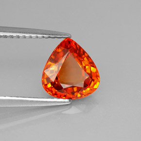 Saphir orange naturelle en forme de poire, 2,12 ct, VVS-VS