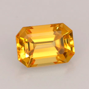 Saphir jaune naturelle taille émeraude, 1,25 ct, VVS-VS