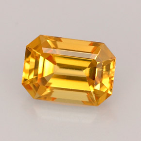 Saphir jaune naturelle taille émeraude, 1,25 ct, VVS-VS