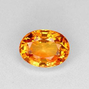 Saphir orange naturelle coupe ovale, 1,25 ct, VVS-VS