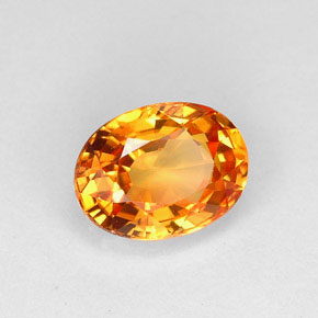 Saphir orange naturelle coupe ovale, 1,25 ct, VVS-VS