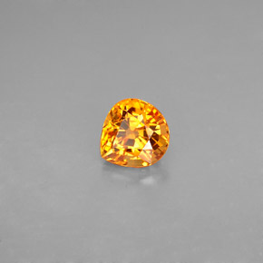 Saphir orange naturelle en forme de poire, 0,99 ct, VVS-VS
