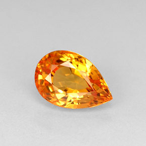 Saphir orange naturelle en forme de poire, 1,02 ct, VVS