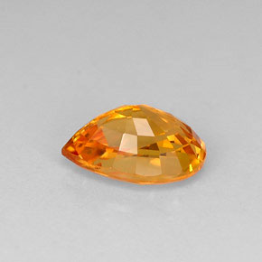 Saphir orange naturelle en forme de poire, 1,02 ct, VVS