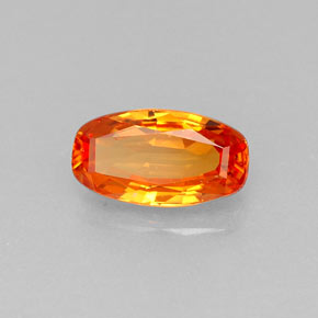 Saphir orange naturelle coupe coussin, 0,90 ct, VVS-VS