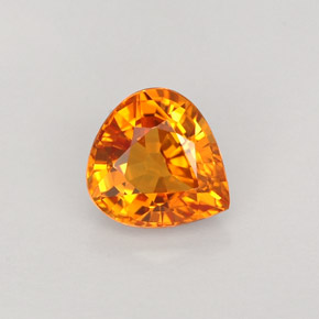 Saphir orange naturelle en forme de poire, 1,02 ct, VS