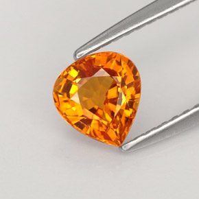 Saphir orange naturelle en forme de poire, 1,02 ct, VS