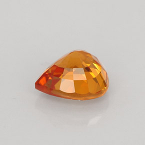 Saphir orange naturelle en forme de poire, 1,02 ct, VS