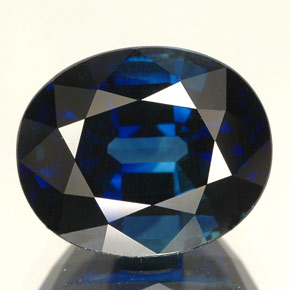 Saphir bleue naturelle coupe ovale, 5,09 ct, IF