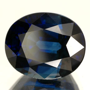 Saphir bleue naturelle coupe ovale, 5,09 ct, IF