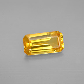 Saphir jaune naturelle taille émeraude, 2,17 ct, VS-SI