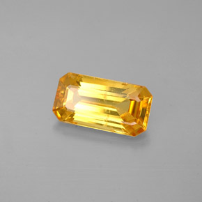 Saphir jaune naturelle taille émeraude, 2,17 ct, VS-SI