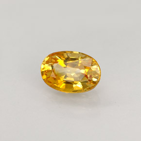 Saphir jaune naturelle coupe ovale, 0,99 ct, VVS