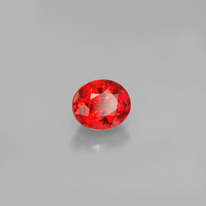 Saphir orange naturelle coupe ovale, 0,99 ct, VS