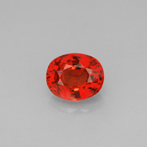 Saphir orange naturelle coupe ovale, 1,19 ct, VS