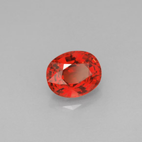 Saphir orange naturelle coupe ovale, 1,19 ct, VS