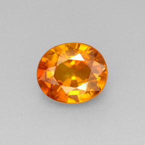 Saphir orange naturelle coupe ovale, 1,16 ct, VS-SI