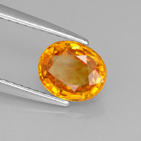 Saphir orange naturelle coupe ovale, 1,41 ct, VS