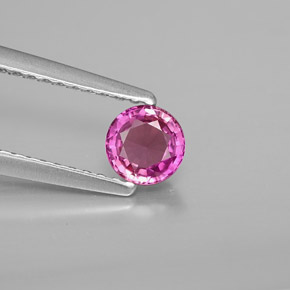 Saphir rose naturelle coupe roude, 0,48 ct, VVS