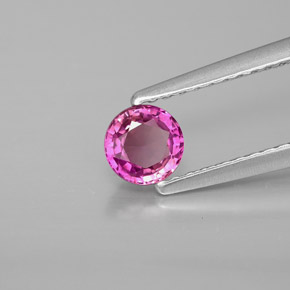 Saphir rose naturelle coupe roude, 0,48 ct, VVS