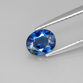 Saphir bleue naturelle coupe ovale, 0,79 ct, VS