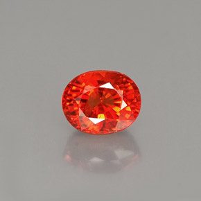 Saphir orange naturelle coupe ovale, 1,10 ct, VS-SI
