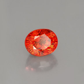 Saphir orange naturelle coupe ovale, 1,10 ct, VS-SI