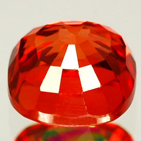 Saphir orange naturelle coupe coussin, 1,25 ct, VVS-VS
