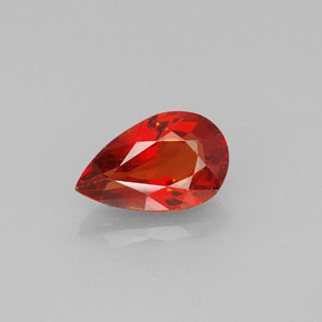 Saphir orange naturelle en forme de poire, 1,61 ct, VS