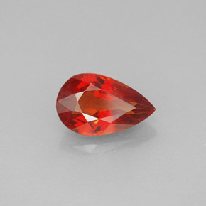 Saphir orange naturelle en forme de poire, 1,61 ct, VS