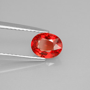 Saphir orange naturelle coupe ovale, 0,99 ct, VVS-VS