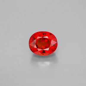 Saphir orange naturelle coupe ovale, 1,19 ct, VVS-VS