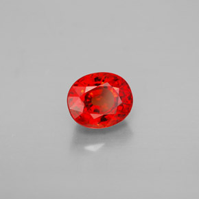Saphir orange naturelle coupe ovale, 1,19 ct, VVS-VS