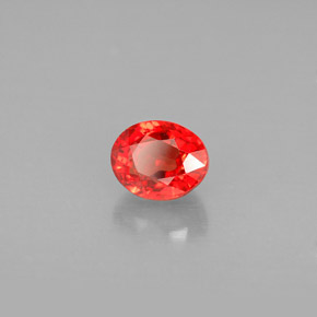 Saphir orange naturelle coupe ovale, 1,12 ct, VVS-VS