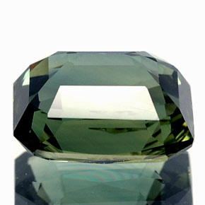 Saphir vert naturelle taille émeraude, 3,03 ct, VS
