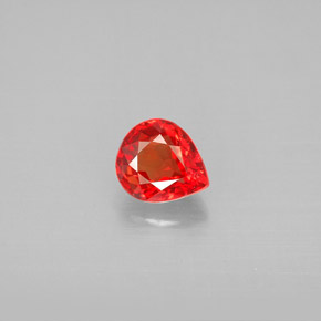 Saphir orange naturelle en forme de poire, 1,06 ct, VVS-VS